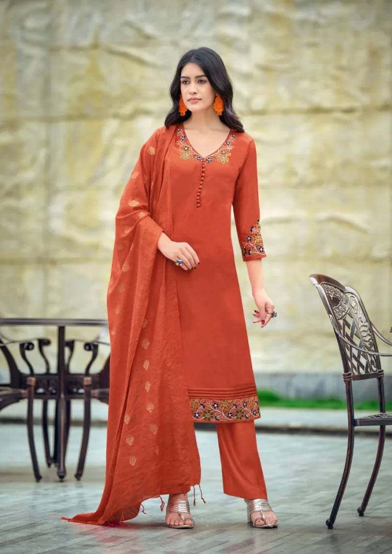 Tanisha Vol 2 By Woodee Viscose Gadhwal Kurti With Bottom Dupatta